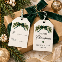 Étiquettes de cadeau de Noël personnalisées Élégan