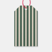 Étiquettes de cadeau de Noël rayées vertes (Dos)