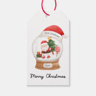 Étiquettes de cadeau de Noël Santa pour enfants mi