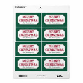 Étiquettes de cadeau de Noël vertes personnalisées (Feuille entière)
