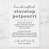 Étiquettes de Cadeau de Pot-pourri Faits Maison su (Étiquettes simples)