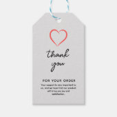 Étiquettes de cadeau de remerciement de calligraph (Devant)