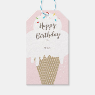 Étiquettes de cadeau de rose de joyeux