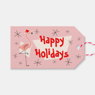 Étiquettes de cadeau de rose de Père Noël de