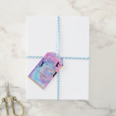 Étiquettes de cadeau de saut bleu et violet (Avec de laficelle)