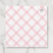 Étiquettes de cadeau de vacances à carreaux - Rose (Dos)