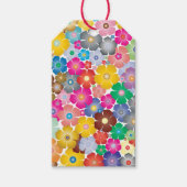 Étiquettes de cadeau fleurs arc-en-ciel (Devant)