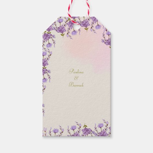 étiquettes de cadeau florales lilas (Devant)