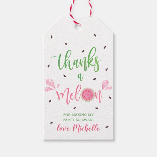 Étiquettes de cadeau Pastèque Merci une Pastèque (Devant)
