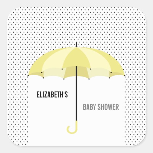 Étiquettes de cadeau pour Baby Shower Parapluie, F (Devant)