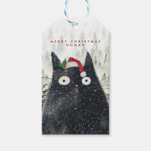 Étiquettes de cadeau pour chat humain de Noël joye