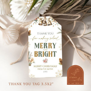 Étiquettes de cadeau pour enseignant Noël Merry an