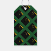 Étiquettes de cadeau vert de remise de diplôme (Dos)