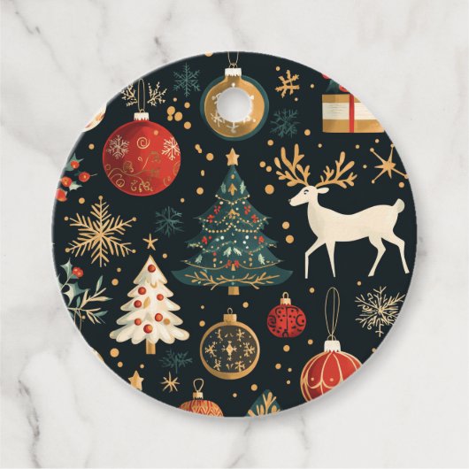 Étiquettes de cadeaux à thème de Noël (Devant)