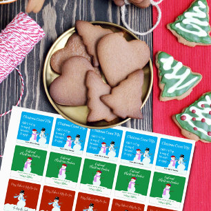 Étiquettes de cadeaux alimentaires de Noël Bonhomm