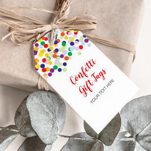 Étiquettes de cadeaux avec confettis pour réceptio