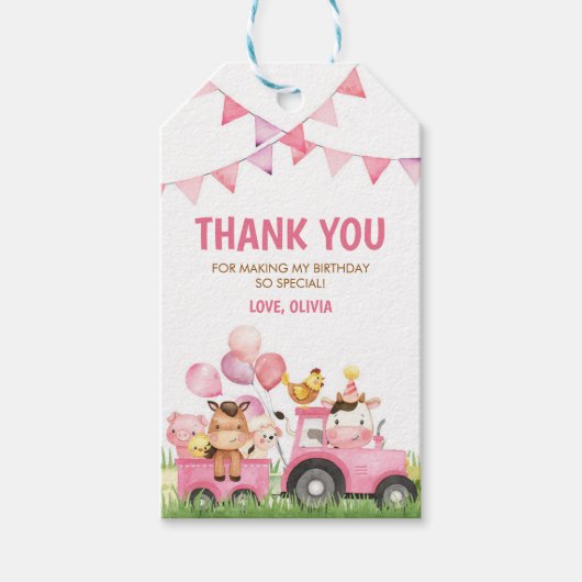 Étiquettes de cadeaux d'animaux de ferme, de basse (Devant)