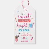 Étiquettes de cadeaux d'appréciation pour les ense (Devant)