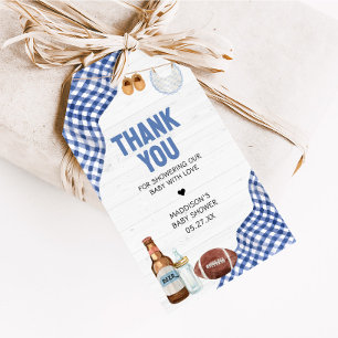 Étiquettes de cadeaux de baby shower de football b