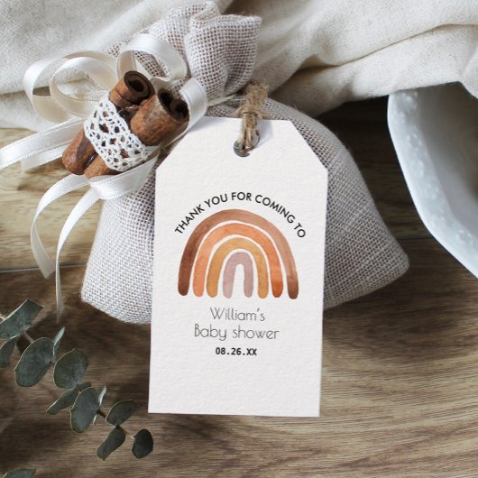 Étiquettes de cadeaux de Baby Shower Merci Boho Ra