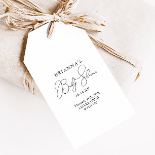 Étiquettes de cadeaux de baby shower minimalistes 