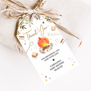 Étiquettes de cadeaux de baby shower S'more autour