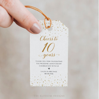 Étiquettes de cadeaux de fête pour 10e anniversair