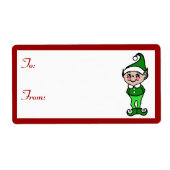 Étiquettes de cadeaux de lutin de Noël (Devant)