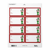 Étiquettes de cadeaux de lutin de Noël (Feuille entière)
