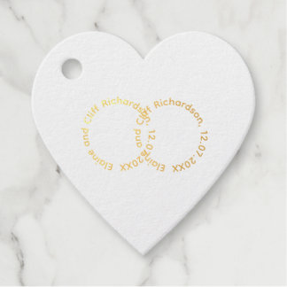 Étiquettes de cadeaux de mariage avec des noms dan