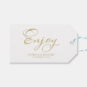 Étiquettes de cadeaux de mariage avec écriture sur