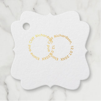 Étiquettes de cadeaux de mariage avec noms, forme