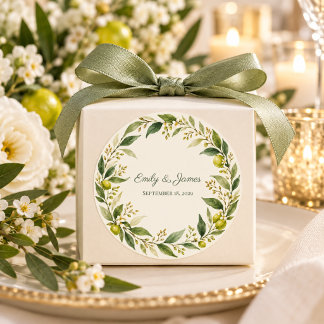 Étiquettes de cadeaux de mariage botaniques modern