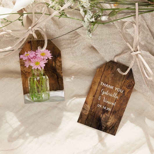 Étiquettes de cadeaux de mariage champêtre Fleurs