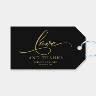 Étiquettes de cadeaux de mariage en feuille d'or "