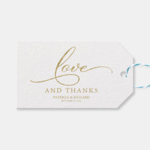 Étiquettes de cadeaux de mariage en feuille d'or "