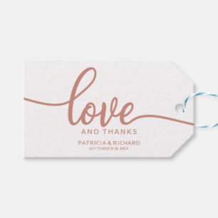 Étiquettes de cadeaux de mariage en or rose - Amou