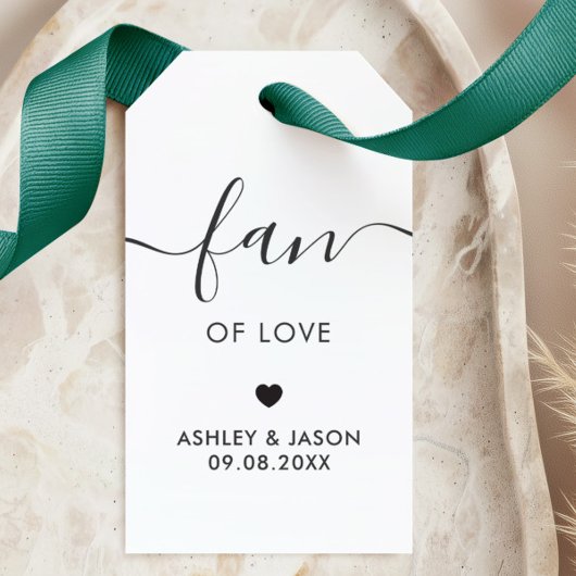 Étiquettes de cadeaux de mariage, éventail de l'am