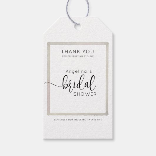 Étiquettes de cadeaux de mariage moderne (Devant)