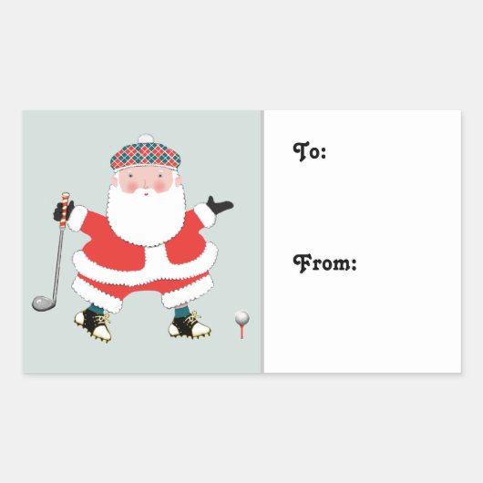 Étiquettes de cadeaux de Noël de golf (Devant)