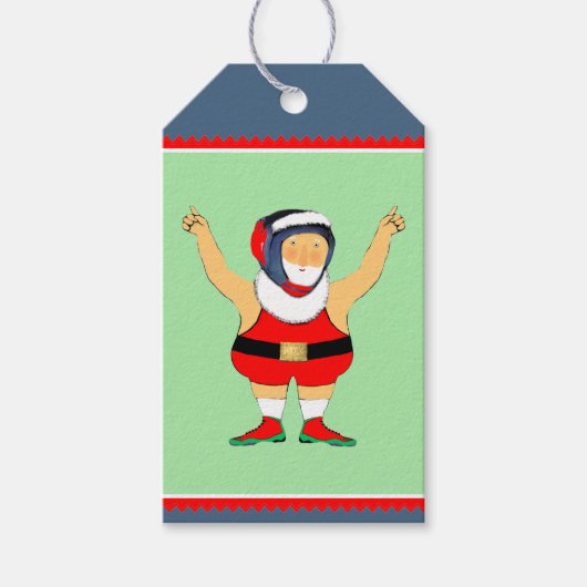 Étiquettes de cadeaux de Noël de lutte (Devant)