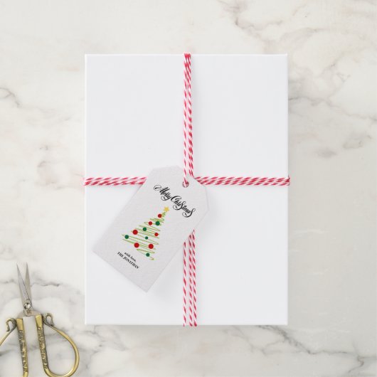 Étiquettes de cadeaux de Noël joyeux (Avec de la ficelle)