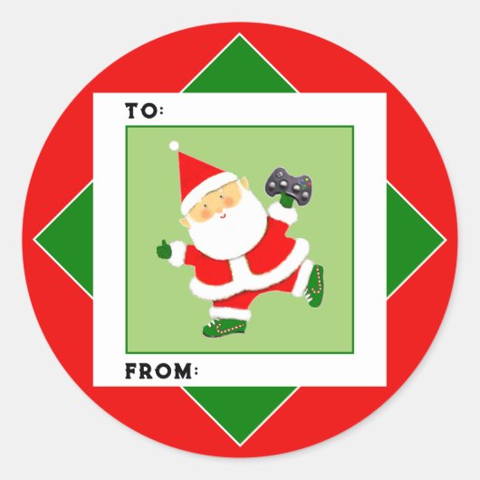 Étiquettes de cadeaux de Noël pour les joueurs vid (Devant)