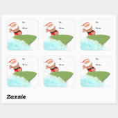 Étiquettes de cadeaux de surf pour Noël (Feuille)