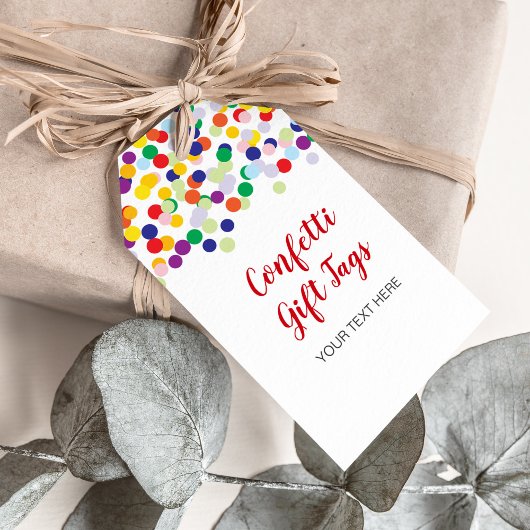 Étiquettes de cadeaux en confettis pour réceptions