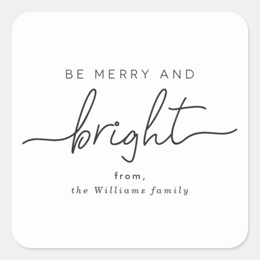 Étiquettes de cadeaux Joyeuses et brillantes (Devant)