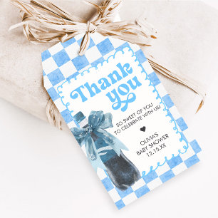 Étiquettes de cadeaux pour Baby Shower Blue She's