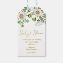 Étiquettes de cadeaux pour Baby Shower Daisy Merci