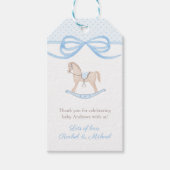 Étiquettes de cadeaux pour Baby Shower garçon Chev (Devant)