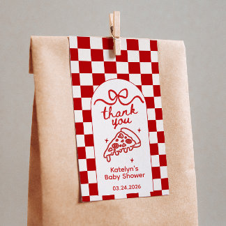 Étiquettes de cadeaux pour Baby Shower Retro Pizza